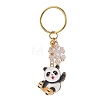 Snowflake & Panda Alloy Enamel Pendant Keychains KEYC-JKC00630-04-1