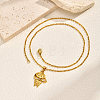 304 Stainless Steel Micro Pave Clear Cubic Zirconia Boy Pendant Necklaces WGCBD48-01-1