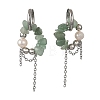 Natural Green Aventurine Chips Drop Earrings EJEW-TA00817-01-3