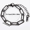 304 Stainless Steel Textured Paperclip Chain Bracelets for Women HX6515-10-1