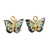 Brass Micro Pave Cubic Zirconia with Acrylic Pendants AC-CJC23E2-01G-03-RS-1