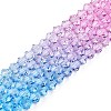 Gradient Color Baking Painted Glass Bead Strands DGLA-A039-T6mm-A06-4