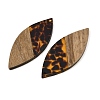 Transparwnt Resin & Walnut Wood Pendants RESI-I354-03D-2