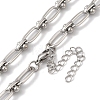 304 Stainless Steel Oval Links Necklace for Women NJEW-B107-07P-03-2