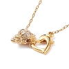 Heart and Conch Pendant Necklace with Cable Chain for Women NJEW-JN03796-4