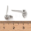 Rhodium Plated Barrel 925 Sterling Silver Micro Pave Cubic Zirconia Stud Earring Findings STER-P056-11P-3
