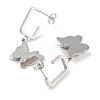 Left and Right Texture Butterfly 304 Stainless Steel Dangle Earrings EJEW-L283-093P-2