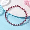 Natural Ruby Beaded Stretch Bracelets for Women BJEW-JB13541-03-1