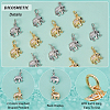 20Pcs 2 Colors Brass Micro Pave Clear Cubic Zirconia Charms ZIRC-DC0001-03-4
