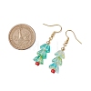 Christmas Tree Glass Dangle Earrings EJEW-TA00496-3