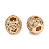 Brass Micro Pave Cubic Zirconia Beads KK-F906-23G-2