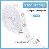 6 Yards Flat Cotton Cord with Light Gold Tone Alloy Eyelets OCOR-BC0005-48-2