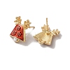 Christmas Bell Alloy Enamel Stud Earrings for Women X-EJEW-E284-08LG-2