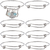 10Pcs Adjustable 201 Stainless Steel Expandable Bangle Making STAS-SC0008-09-1
