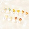 Valentine's Day Brass Clear Cubic Zirconia Dangle Stud Earrings EJEW-Z164-07G-1