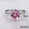 Brass Micro Pave Cubic Zirconia Finger Rings for Women FS-WGC99AF-04-5
