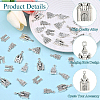 50Pcs 5 Styles Tibetan Style Zinc Alloy Pendants TIBEP-YW0002-36-5