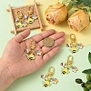 6Pcs Alloy Enamel Bees & Flower & Honey Jar Pendant Decorations HJEW-YW00457-5
