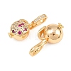 Brass Micro Pave Cubic Zirconia Fold Over Clasps KK-H538-01G-2