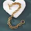 PVD Vacuum Plating 304 Stainless Steel Cable Chain Bracelets BJEW-G618-04G-1