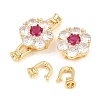 Brass Pave Cubic Zirconia Fold Over Clasps CU-CBAA6E8-13G-2