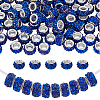 Handmade Polymer Clay Rhinestone European Large Hole Beads with Silver Color Plated Brass Cores FPDL-PA0001-02C-1