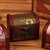 Retro Wooden Jewelry Storage Treasure Chest with Latch Clasps for Trinkets CON-CL0001-12-3