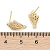 Brass Micro Pave Cubic Zirconia Stud Earring Findings KK-Z094-13G-3