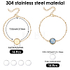 16Pcs 304 Stainless Steel Paperclip Chain Satellite Chain Bracelet Making BJEW-SP0001-32B-2