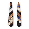 Transparent Resin & Walnut Wood Big Pendants RESI-E050-01B-A-3