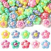 50Pcs UV Plating Rainbow Iridescent Acrylic Beads SACR-CJ0001-45-8