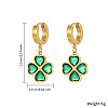 Green Cubic Zirconia Clover Dangle Hoop Earrings GP9926-3-2