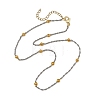 Duo Tone 304 Stainless Steel Round Ball Rope Chain Necklaces NJEW-JN06556-3