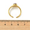 Natural Gemstone Sun 304 Stainless Steel Cuff Open Rings for Women RJEW-JR01065-6