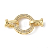 Brass Pave Clear Cubic Zirconia Fold Over Clasps KK-M320-24G-1