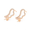 Brass Micro Pave Clear Cubic Zirconia Earring Findings LS-KK-T062-233G-NF-1