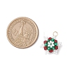 Glass Seed Beaded Snowflake Pendants PALLOY-MZ00815-05-2