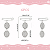 DIY Blank Oval Alloy Brooches DIY Making Kits JEWB-AB00024-3