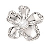 Flower Shape Alloy Rhinestone Lapel Pins for Backpack Clothes JEWB-B038-05P-1