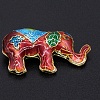 Brass Cloisonne Beads KK-K370-09F-1