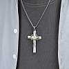 Two Tone 316L Surgical Stainless Steel Thorns Cross Pendant Necklaces FS-WG139DF-01-2