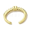 Rack Plating Brass Micro Pave Cubic Zirconia Cuff Rings RJEW-H228-07G-01-3