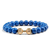 Blue turquoise alloy dumbbell jewelry bracelet for men's high-end and versatile accessories GK5142-10-1