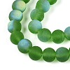 Frosted Transparent Glass Beads Strands GLAA-T032-T8mm-MBB07-3
