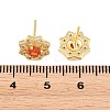 Brass Micro Pave Cubic Zirconia Stud Earrings for Women KK-A305-03G-05-4