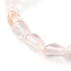 Natural Rose Quartz Beaded Stretch Bracelets for Kids BJEW-JB06250-07-4