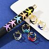 Brass Enamel Adjustable Cuff Rings for Women RJEW-G357-01A-1