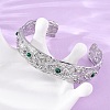 304 Stainless Steel Rhinestone Cuff Bangles for Women BJEW-R026-01P-3