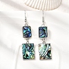 Brass Natural Abalone Shell Dangle Earrings EJEW-F388-01C-P-1