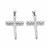 Brass Micro Pave Clear Cubic Zirconia Pendants KK-R133-009P-NF-1